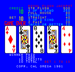 Cal Omega 24.0 Gaming Draw Poker (Hold)