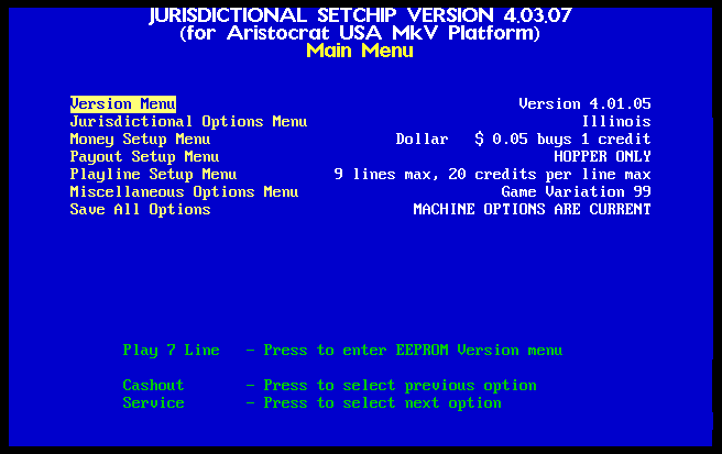 Aristocrat MkV Set Chip v4.03.07