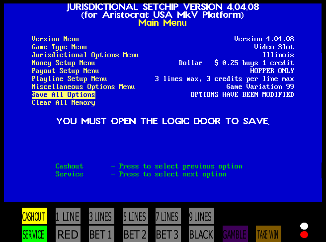 Aristocrat MkV Set Chip v4.04.08